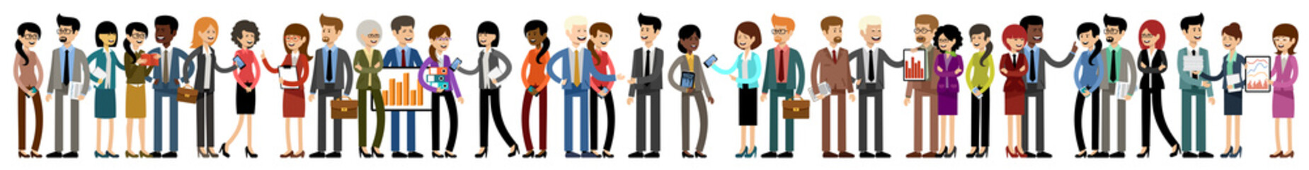 Big banner of business people.