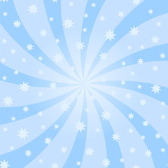 Fototapeta na wymiar Blue Cartoon Swirl Design. Helix Rotation Rays. Swirling Radial Pattern Starry Background