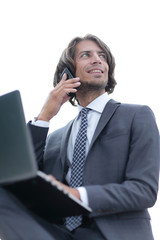 closeup.successful businessman talking on the phone