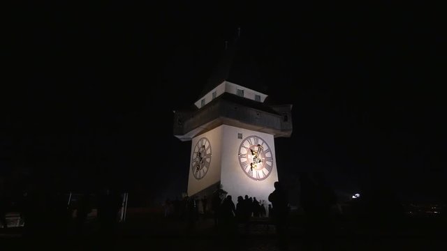 The Uhrturm seen at night