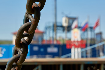 Naklejka premium Ferry pier: arrival in Crimea