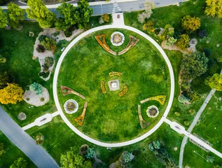 Gordijnen Denver city park garden aerial view © creativefamily