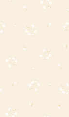 Seamless pattern background of wild flowers bindweeds in beige tints