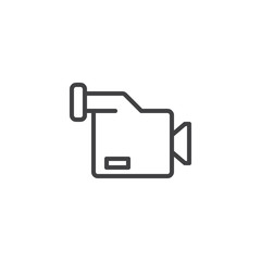 Digital video camera outline icon. linear style sign for mobile concept and web design. Camcorder simple line vector icon. Symbol, logo illustration. Pixel perfect vector graphics