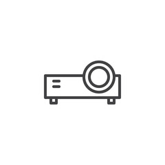 Projector outline icon. linear style sign for mobile concept and web design. Portable projector simple line vector icon. Symbol, logo illustration. Pixel perfect vector graphics