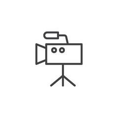 Digital Video Camera outline icon. linear style sign for mobile concept and web design. camera on stand simple line vector icon. Symbol, logo illustration. Pixel perfect vector graphics