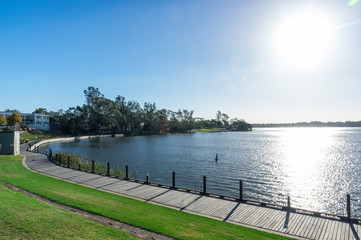 Shore of Lake Nagambie in central Victoria, Australia
