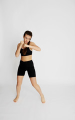 Beautiful girl boxing