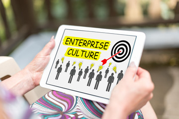 Enterprise culture concept on a tablet