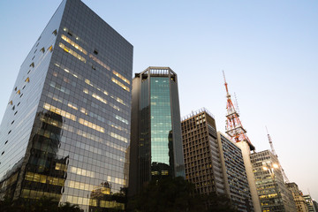 Fototapeta na wymiar Paulista Avenue in Sao Paulo City - Brazil