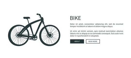 Bike Silhouette Web Page, Vector Illustration