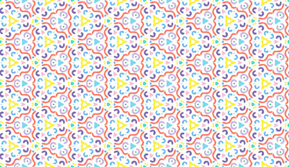 Design for printing on fabric, textile, paper, wrapper, scrapbooking. Authentic geometric background  in repeat.