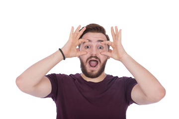 open eyes with fingers