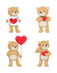 Obraz na płótnie Canvas I Love You and Me Teddy Bears Vector