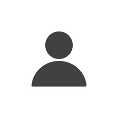 User vector icon. filled flat sign for mobile concept and web design. Profile simple solid icon. Symbol, logo illustration. Pixel perfect vector graphics