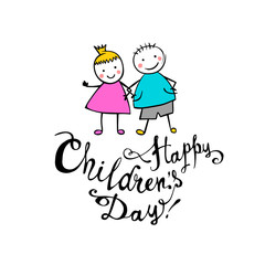Happy Children's day. June 1 holiday card