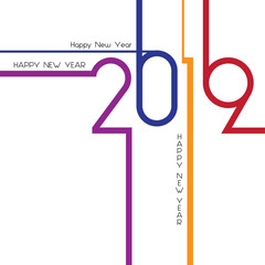 Happy New Year 2019, vector illustration