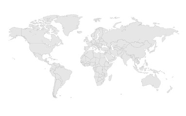 Fototapeta na wymiar Sketchy vector world map illustration isolated over white background