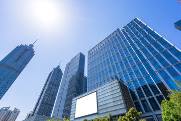 up view of modern office building