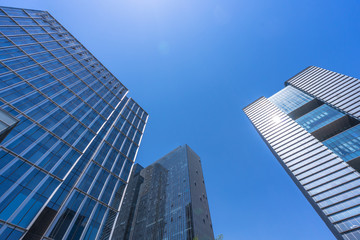Fototapeta na wymiar up view of modern office building