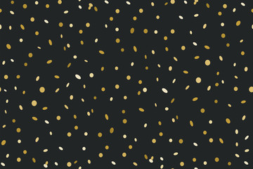 Seamless pattern of Golden confetti isolated on black background