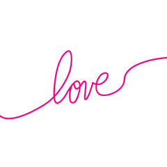 Obraz premium Heart and love in continuous drawing lines in a flat style in continuous drawing lines. Continuous black line. The work of flat design. Symbol of love and tenderness