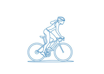 Fototapeta na wymiar Woman riding a bike. Healthy lifestyle. Vector illustration. 