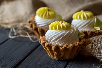 muffins on a wooden table
