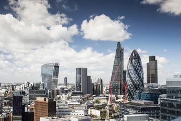 Foto auf Acrylglas London Londoner Skyline im Sommer