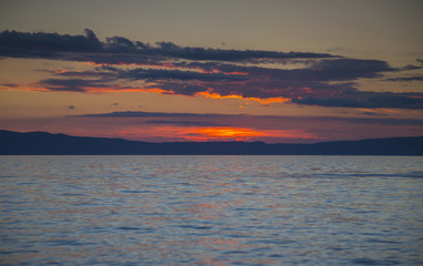 Obraz premium sunset at sea in sicily