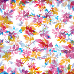 Fototapeta na wymiar Seamless floral watercolor pattern.