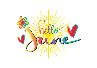 Hello June hand lettering calligraphy © Handini_Atmodiwiryo