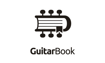 Guitar Chord Magazine Book, Music School Lesson Education logo design 