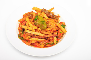 Fried Fries With Paprika And Tomato Sauce