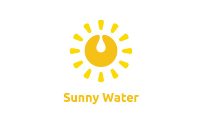 Summer Morning Sun and Water Oil Drop logo design inspiration