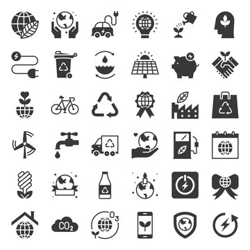 Earth day and ecology icon, solid icon set