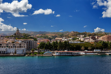Fototapeta na wymiar Messina, Sicily, Italy - view from the ferry