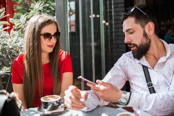 Happy Couple Drinking Coffee