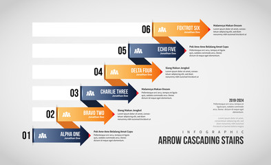 Arrow Cascading Stairs Infographic © idspopd