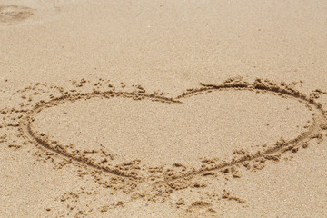 Heart on the sand