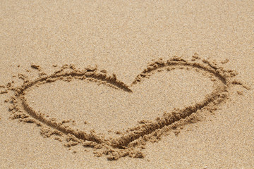 Heart on the sand