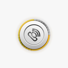 Phone button, call support idea, vector illustration
