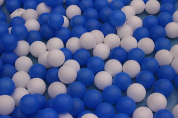 blue and white ball