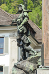 Obraz premium William Tell monument in Altdorf. Swiss landmark.