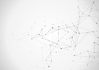 Abstract connection background with lines and dots. Geometric network connection