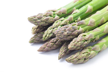Asparagus on the white background