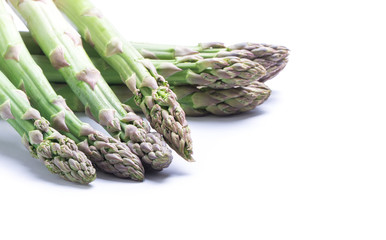 Asparagus on the white background