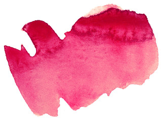Red watercolor stain with wash. Watercolor texture for Valentine day or wedding