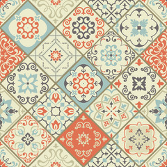 Pattern for print, web design, textile, identity, patchwork. Geometric texture. Vector endless ornaments with abstract shapes
