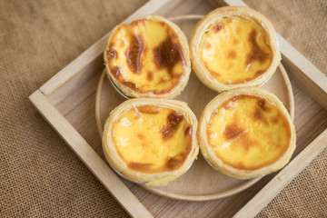 Close up of egg tarts